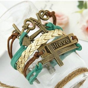 Love and Believe Alloy Fabric Antique Bracelet